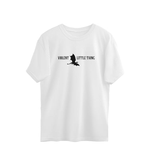 Violent Little Thing | White Fourth Wing Oversized Bookish Tshirt for Women
