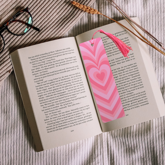 The Hearts Collection | Cute Bookmarks with Tassels | 2 inches by 7 inches | Pack of 5