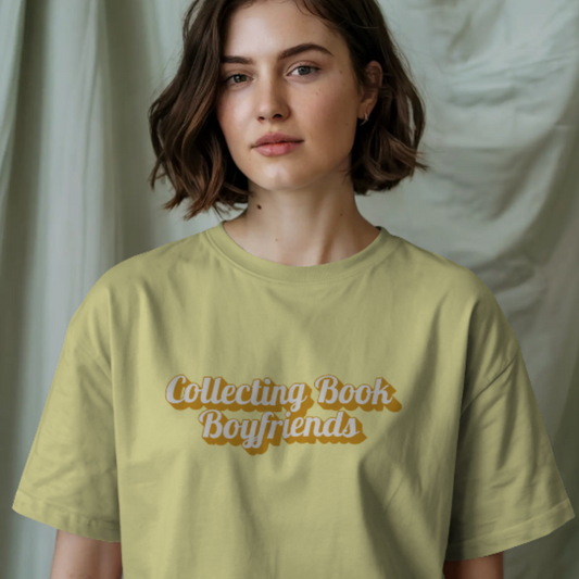 Collecting Book Boyfriends | Yellow Bookish T-shirt for Women