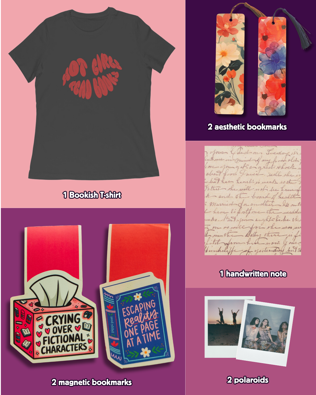 Bookish Friendship Day Hamper | Friendship Day Gift | Bookish T-shirt, Bookmarks, Handwritten Note and More