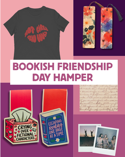 Bookish Friendship Day Hamper | Friendship Day Gift | Bookish T-shirt, Bookmarks, Handwritten Note and More