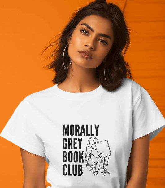 Morally Grey Book Club | Women’s White T-Shirt | Bookish T-shirt